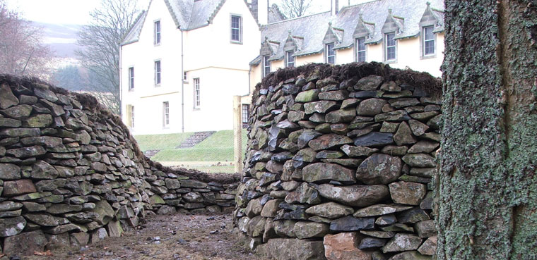 Example of Dry stone walling in Scotland