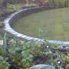 Thornliebank low retaining dry stone garden wall
