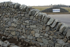 drystone retaining wall and steps