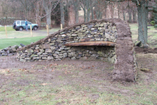 drystone retaining wall and steps