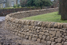 drystone retaining wall and steps