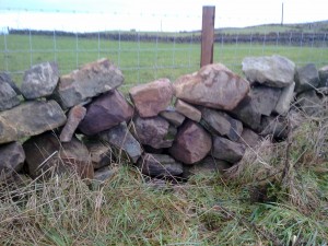 Poor quality dry stone wall