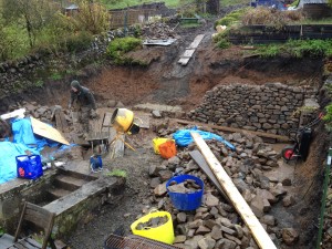 A dry stone walling job - in progress