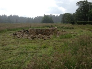 Dry stone circular raised bed