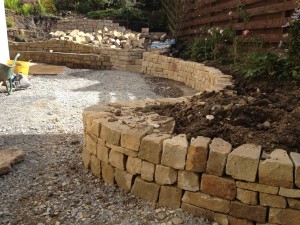 Low raised beds and steps