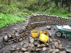 Dry stone bench