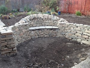 Dry stone bench