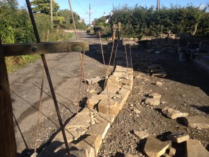 Dry stone wall at the start