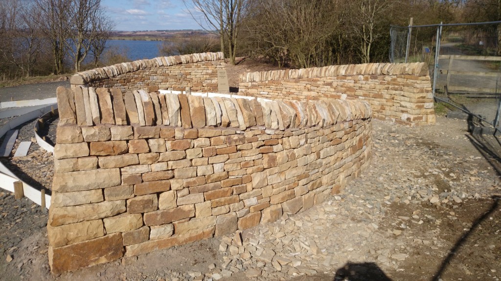 Dry stone entrance walls at Vane Farm RSPB