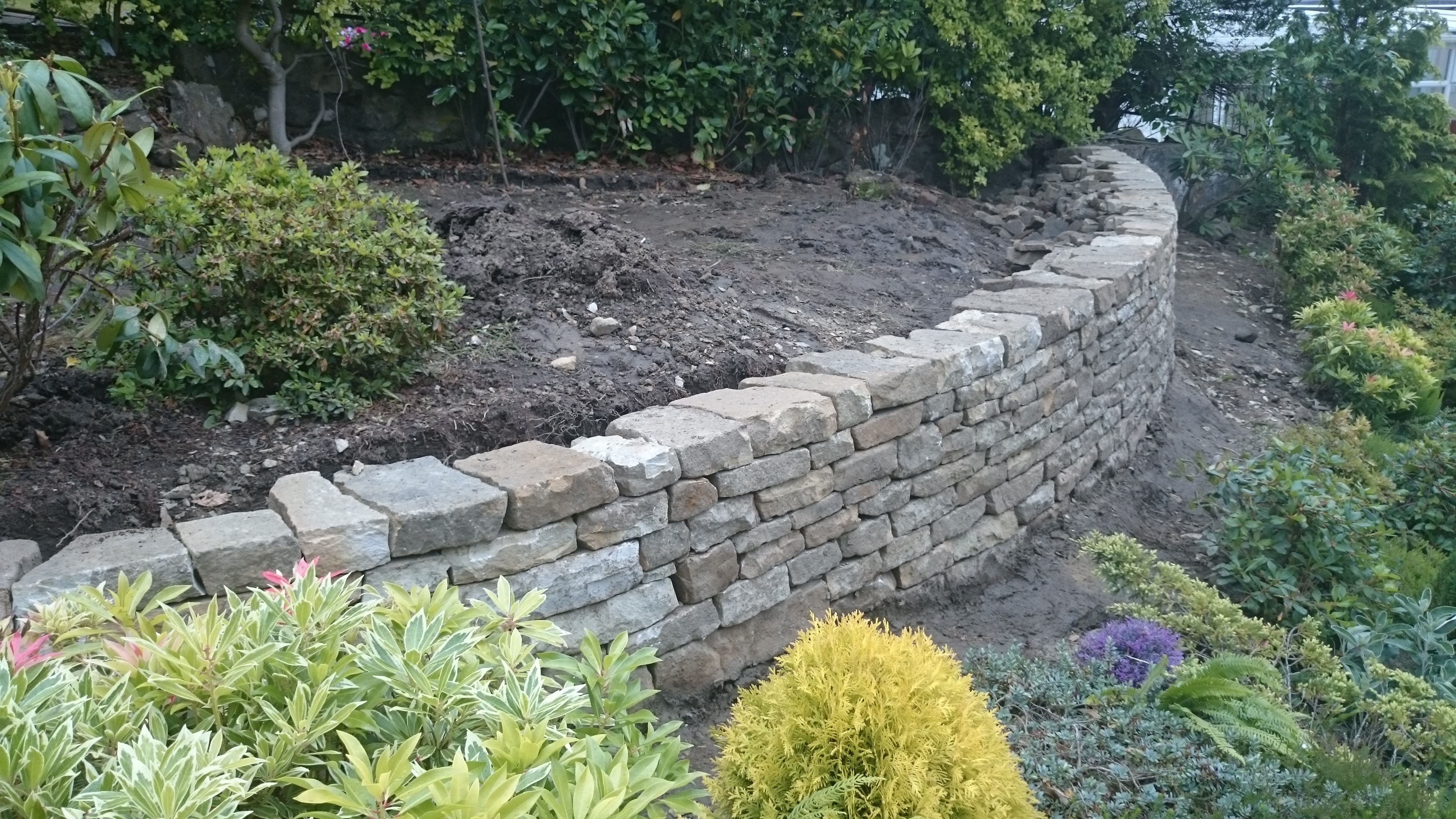 Glasgow dry stone retaining wall