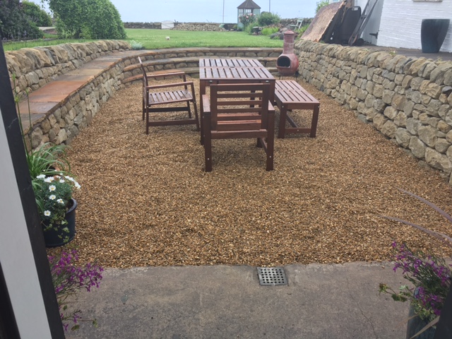 Dry stone seating area