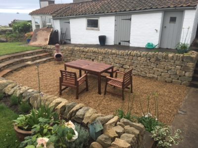 Dry stone seating area