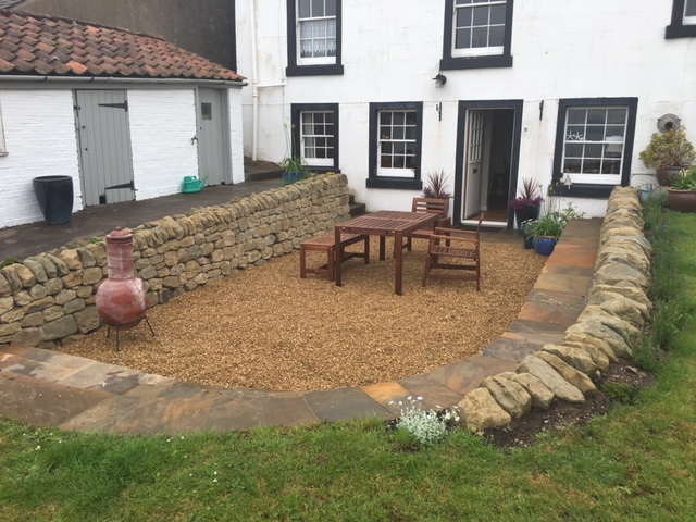 Dry stone seating area