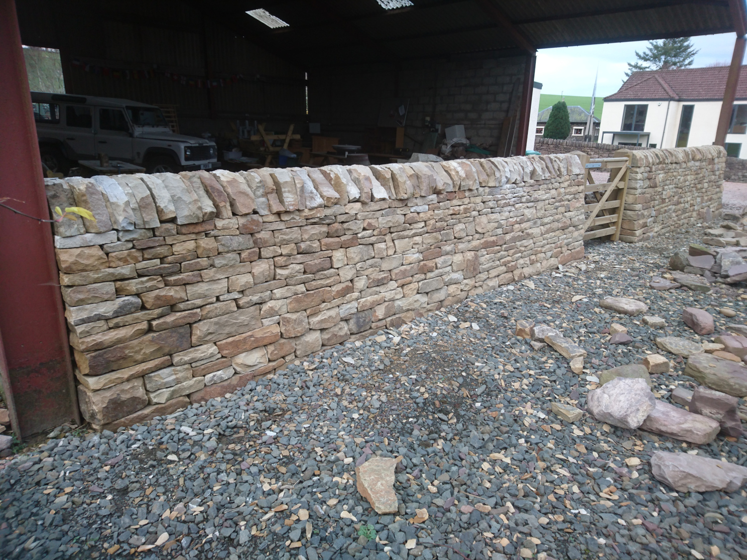 Free standing dry stone wall Fife, Scotland