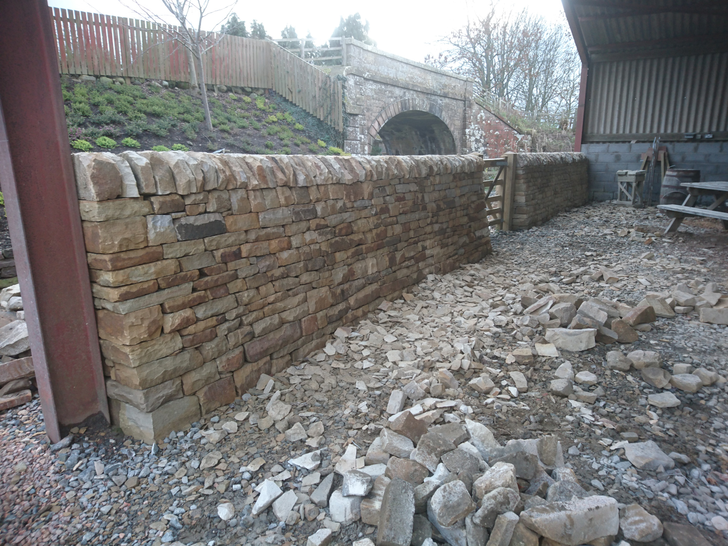 Free standing dry stone wall, Fife, Scotland