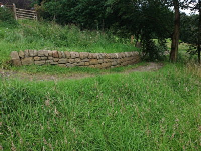 Dry stone retaining wall in Perth, Scotland