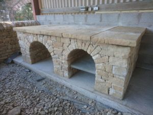Dry stone pizza oven base, Fife, Scotland