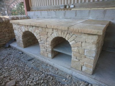 Dry stone pizza oven base, Fife, Scotland