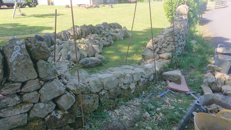 Dry stone wall repair