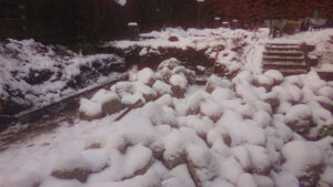 Garden dry stone walling