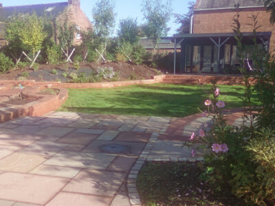 Dumfries low stone walls and paving