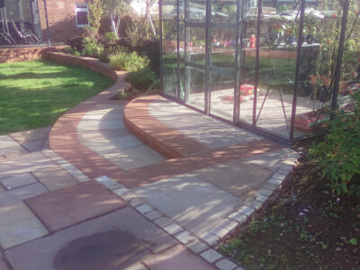 Dumfries low stone walls and paving