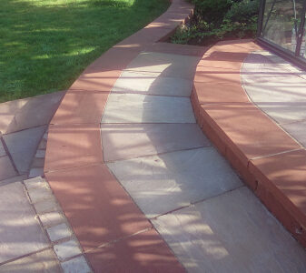 Dumfries low stone walls and paving