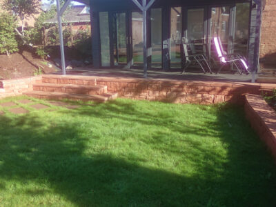 Dumfries low stone walls and paving