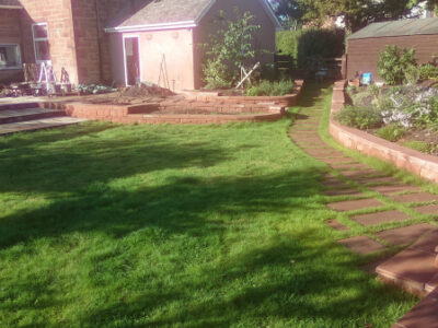 Dumfries low stone walls and paving