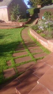 Dumfries low stone walls and paving