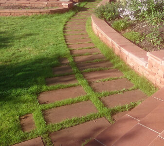 Dumfries low stone walls and paving