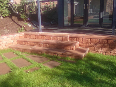 Dumfries low stone walls and paving