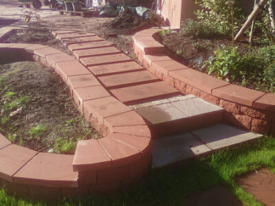 Dumfries low stone walls and paving