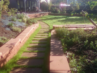 Dumfries low stone walls and paving