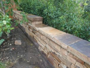 Garden stone wall in Edinburgh