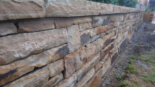 Garden stone wall in Edinburgh