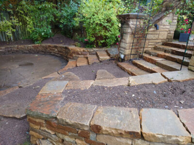 Dry stone raised bed