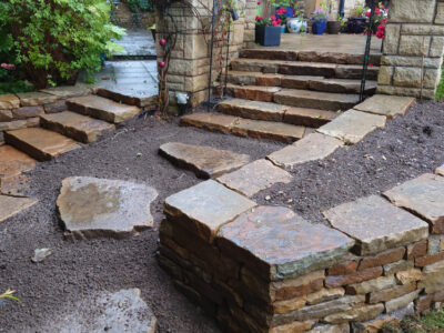 Dry stone raised bed