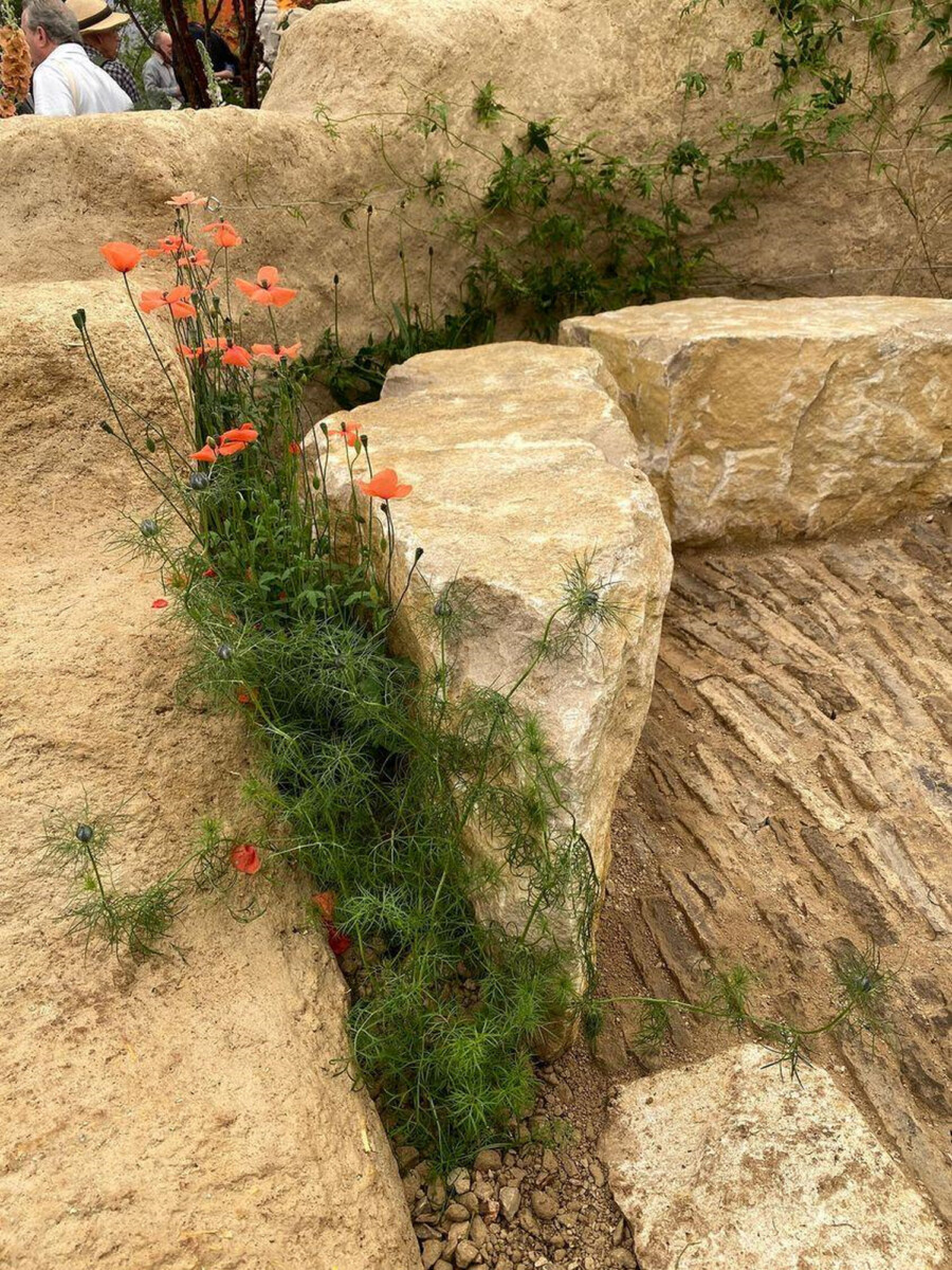 Choose Love garden - the stone path at the Chelsea Flower Show