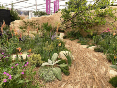 Choose Love garden - the stone path at the Chelsea Flower Show