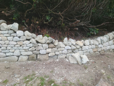 Rosewell garden dry stone wall