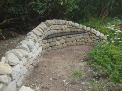 Rosewell garden dry stone wall