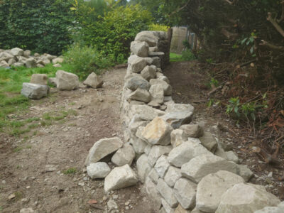 Rosewell garden dry stone wall