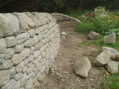 Rosewell garden dry stone wall