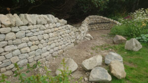 Rosewell garden dry stone wall