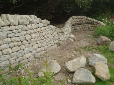 Rosewell garden dry stone wall