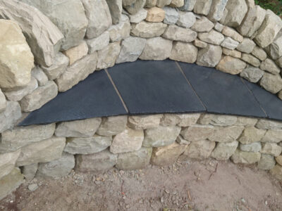 Rosewell garden dry stone wall