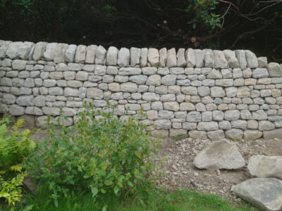 Rosewell garden dry stone wall