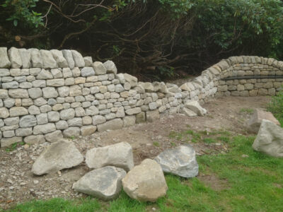 Rosewell garden dry stone wall