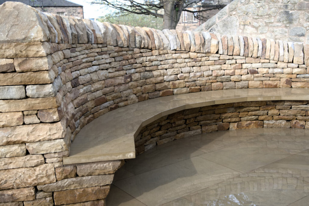 Edinburgh dry stone bench